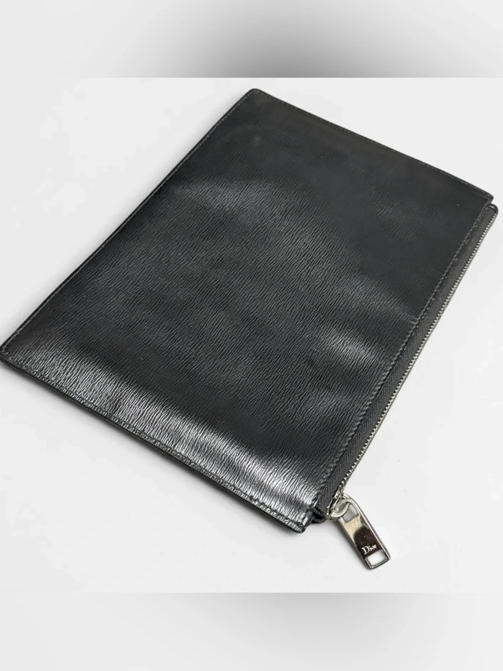 Dior Homme Black Calfskin Bee Pouch Clutch Document Case